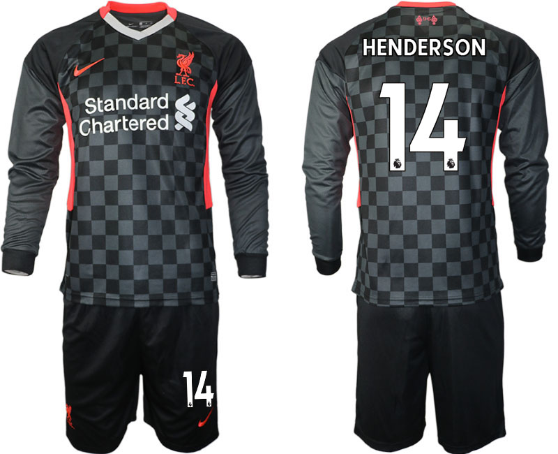 Men 2021 Liverpool away long sleeves #14 soccer jerseys